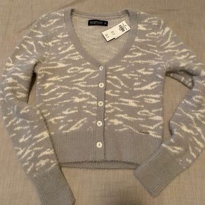 Abercrombie fuzzy button down sweater